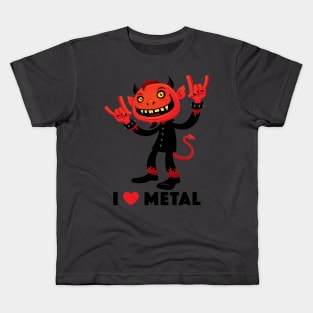 I Love Metal Devil Kids T-Shirt